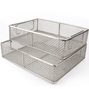 Stainless Steel Welded Mesh Tray Drip Pan Air Fryer Basket Kitchen Colander Vegetable Fruit Strainer Food Filter BBQ Prep Tool