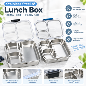 Custom Toddler Stainless Steel Compartments Vacuum Thermos Bento Box